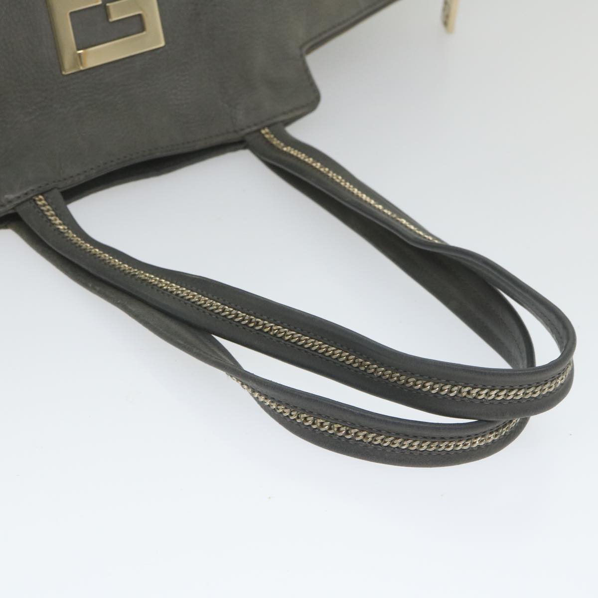 FENDI Tote Bag Leather Gray bs9668