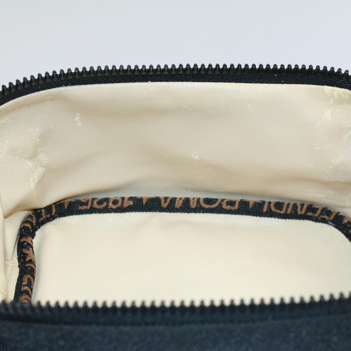 FENDI Hand Pouch Nylon Black Brown bs9727