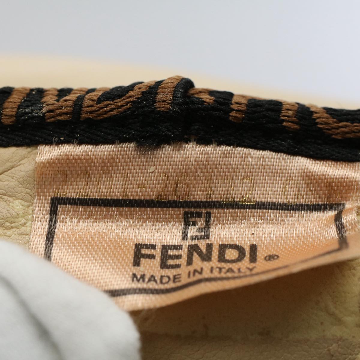 FENDI Hand Pouch Nylon Black Brown bs9727