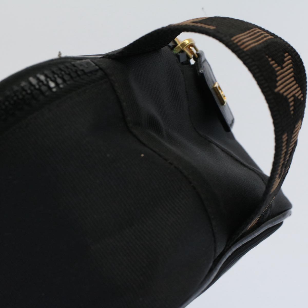 FENDI Hand Pouch Nylon Black Brown bs9727