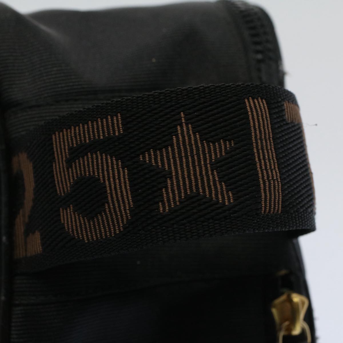 FENDI Hand Pouch Nylon Black Brown bs9727