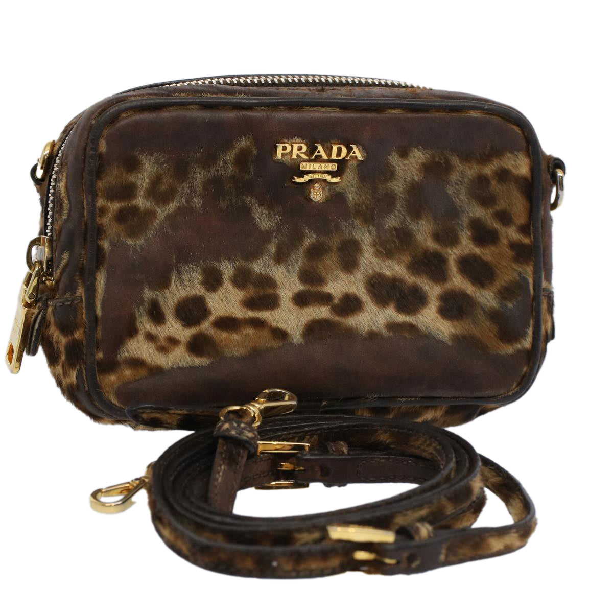 FENDI Shoulder Pouch Harako leather Brown bs9762