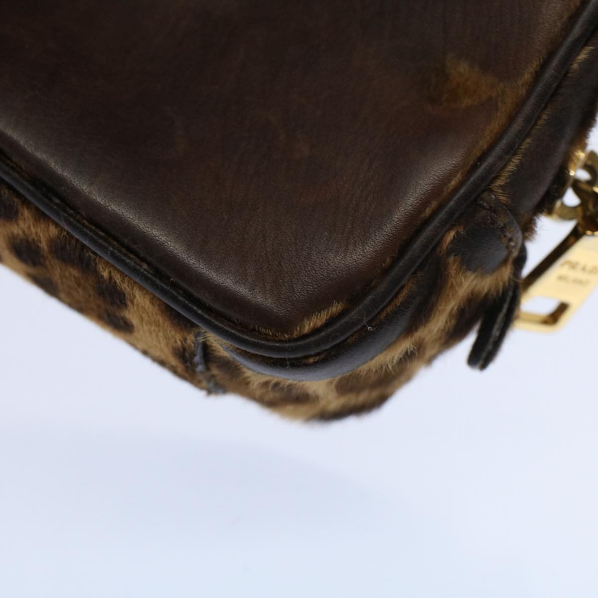 FENDI Shoulder Pouch Harako leather Brown bs9762