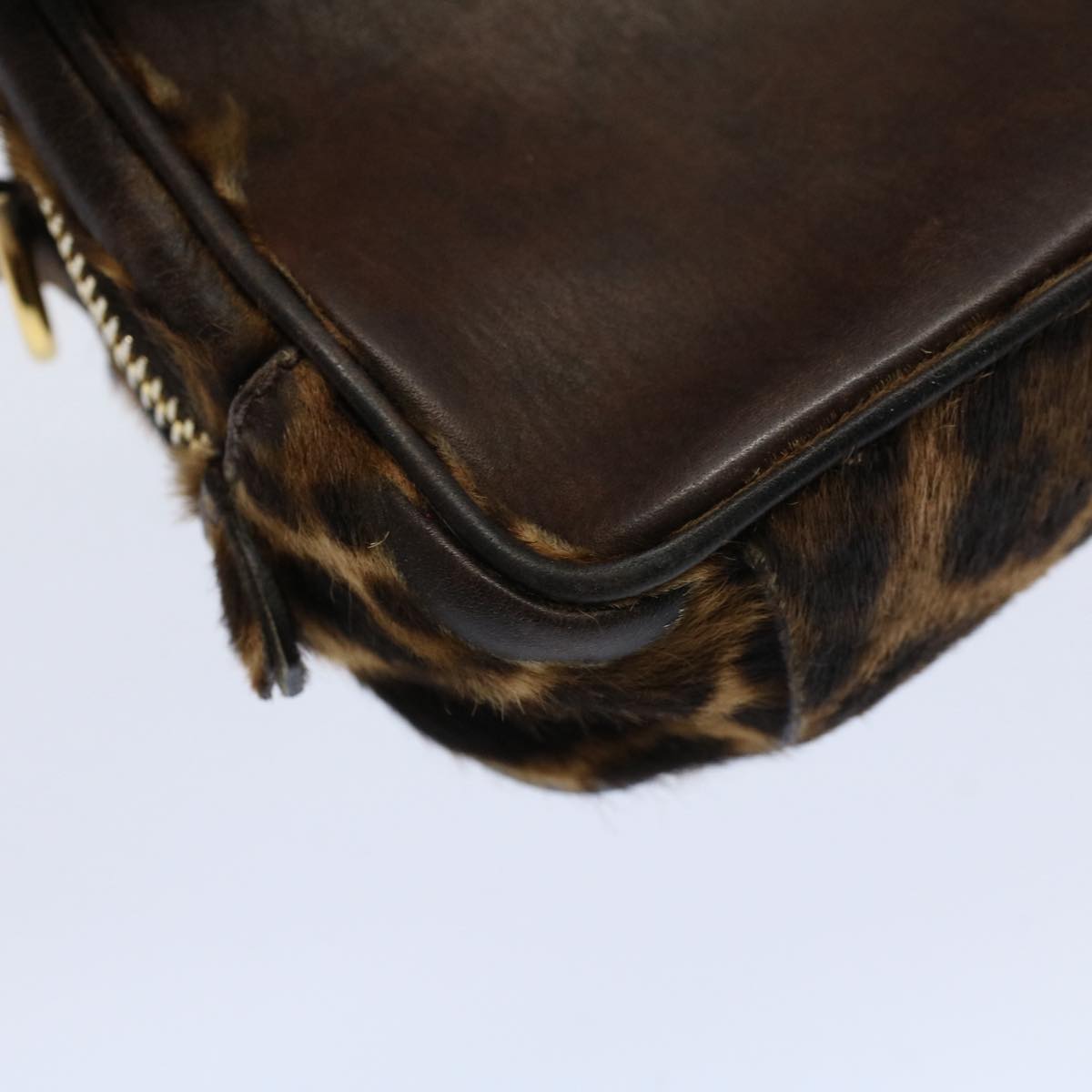 FENDI Shoulder Pouch Harako leather Brown bs9762