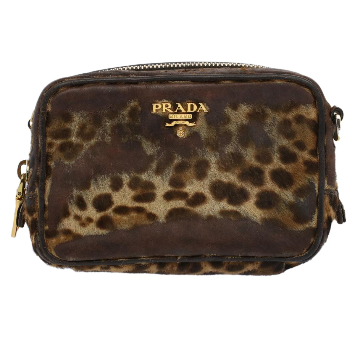 FENDI Shoulder Pouch Harako leather Brown bs9762