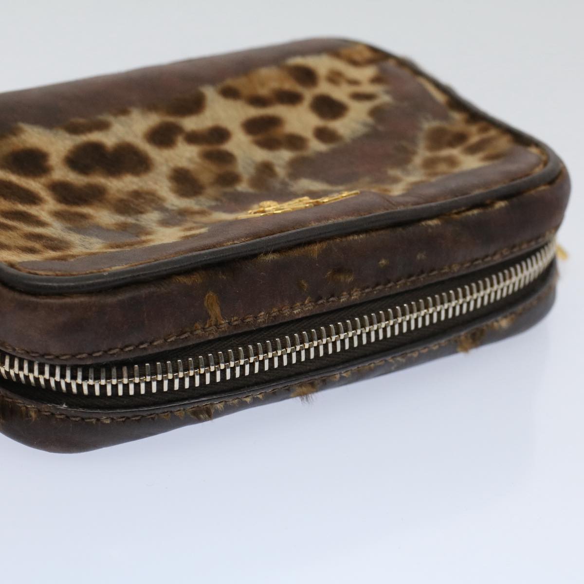 FENDI Shoulder Pouch Harako leather Brown bs9762