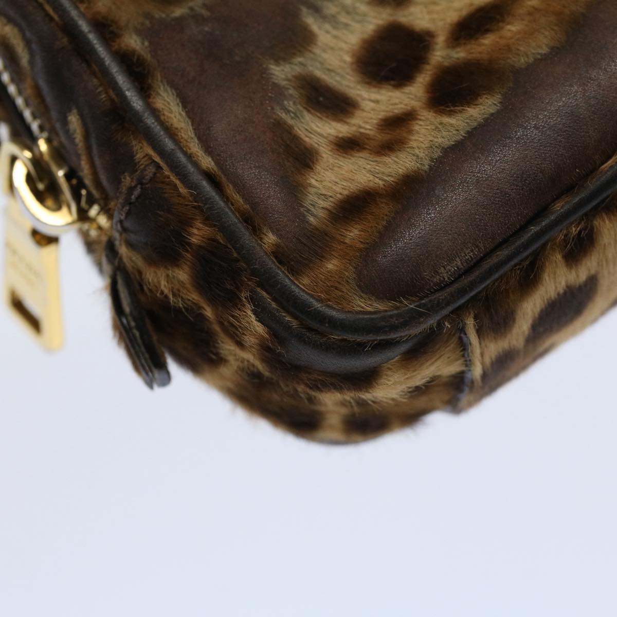 FENDI Shoulder Pouch Harako leather Brown bs9762