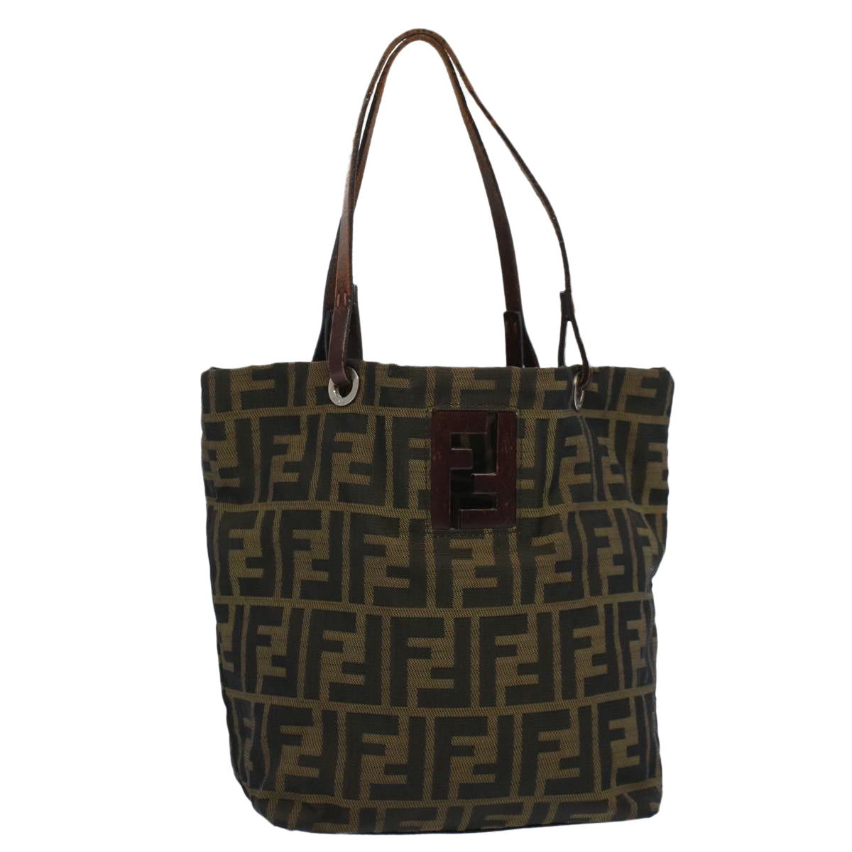 FENDI Zucca Canvas Tote Bag Black Brown bs9796