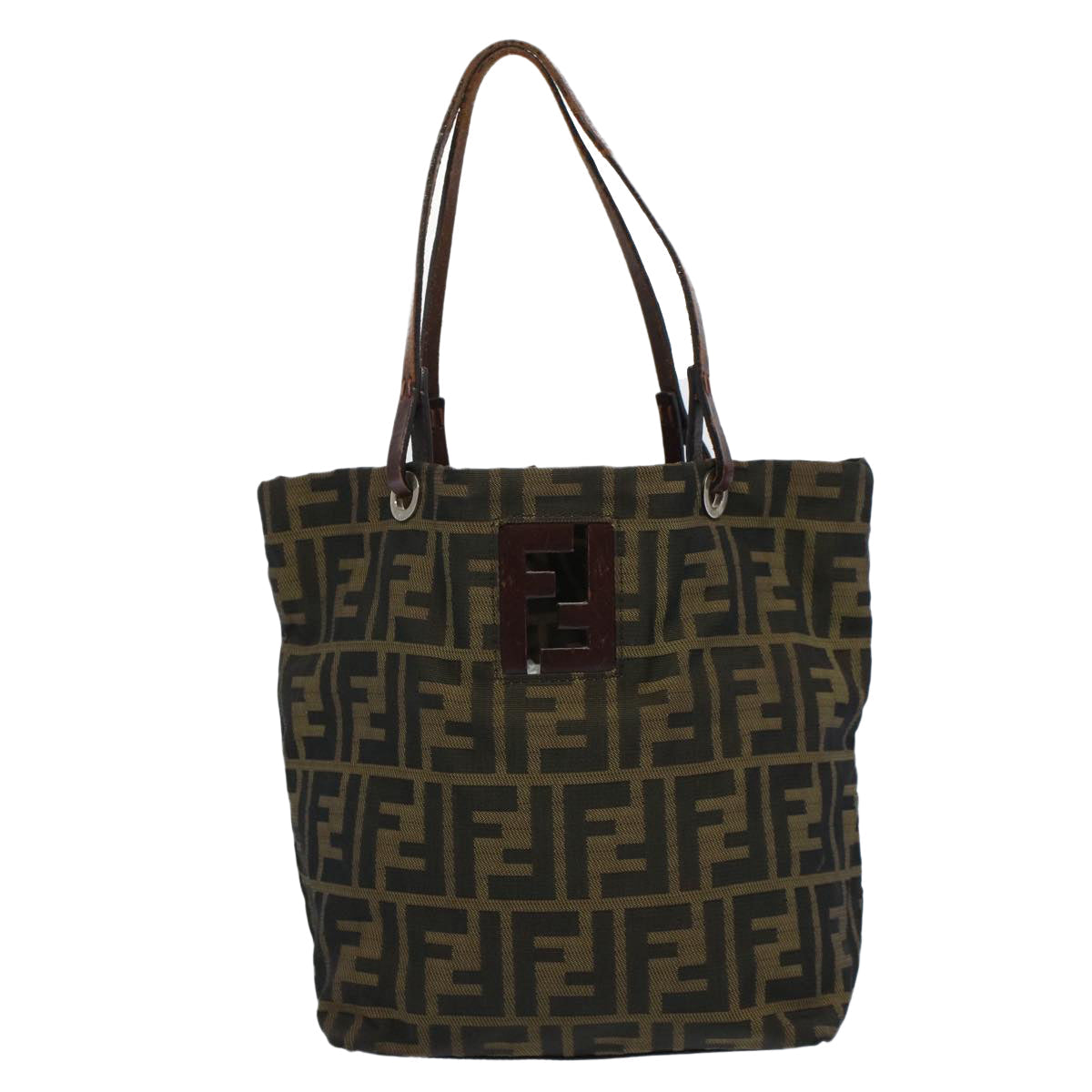 FENDI Zucca Canvas Tote Bag Black Brown bs9796