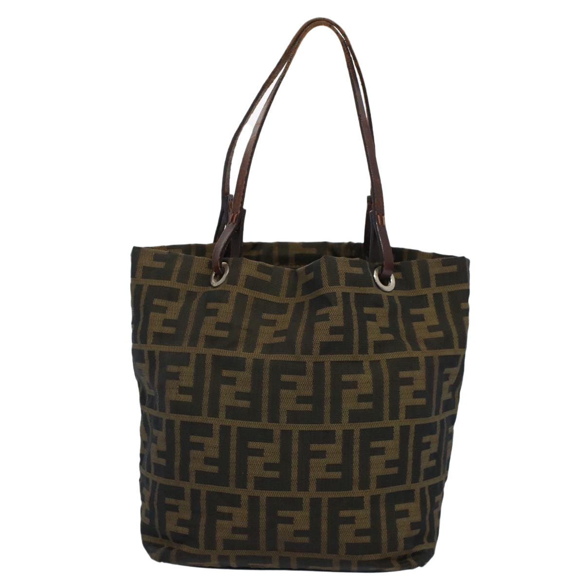 FENDI Zucca Canvas Tote Bag Black Brown bs9796