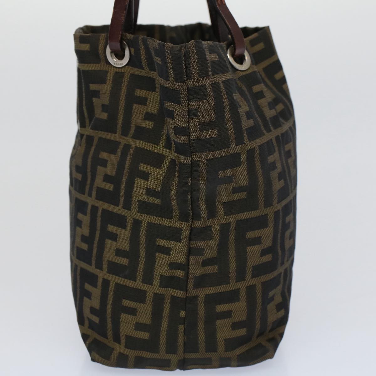 FENDI Zucca Canvas Tote Bag Black Brown bs9796