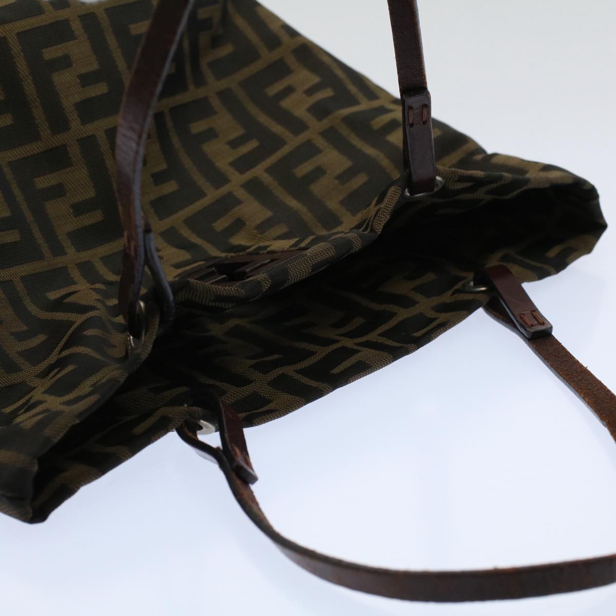 FENDI Zucca Canvas Tote Bag Black Brown bs9796