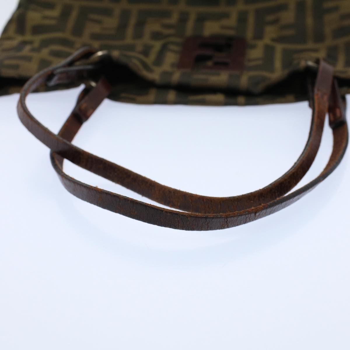 FENDI Zucca Canvas Tote Bag Black Brown bs9796