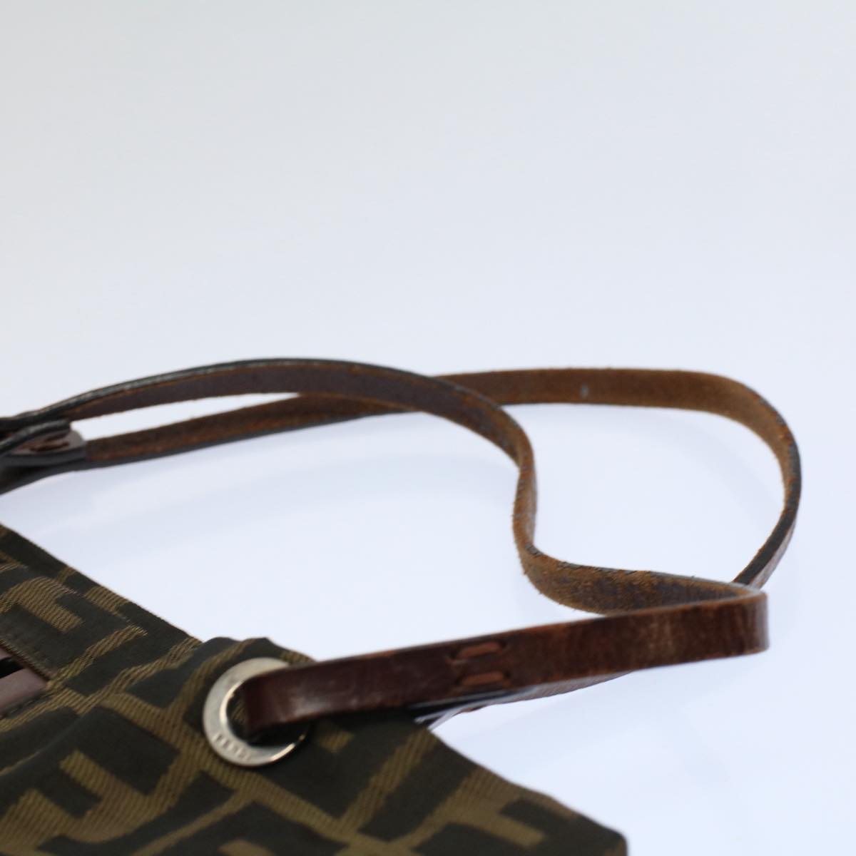 FENDI Zucca Canvas Tote Bag Black Brown bs9796