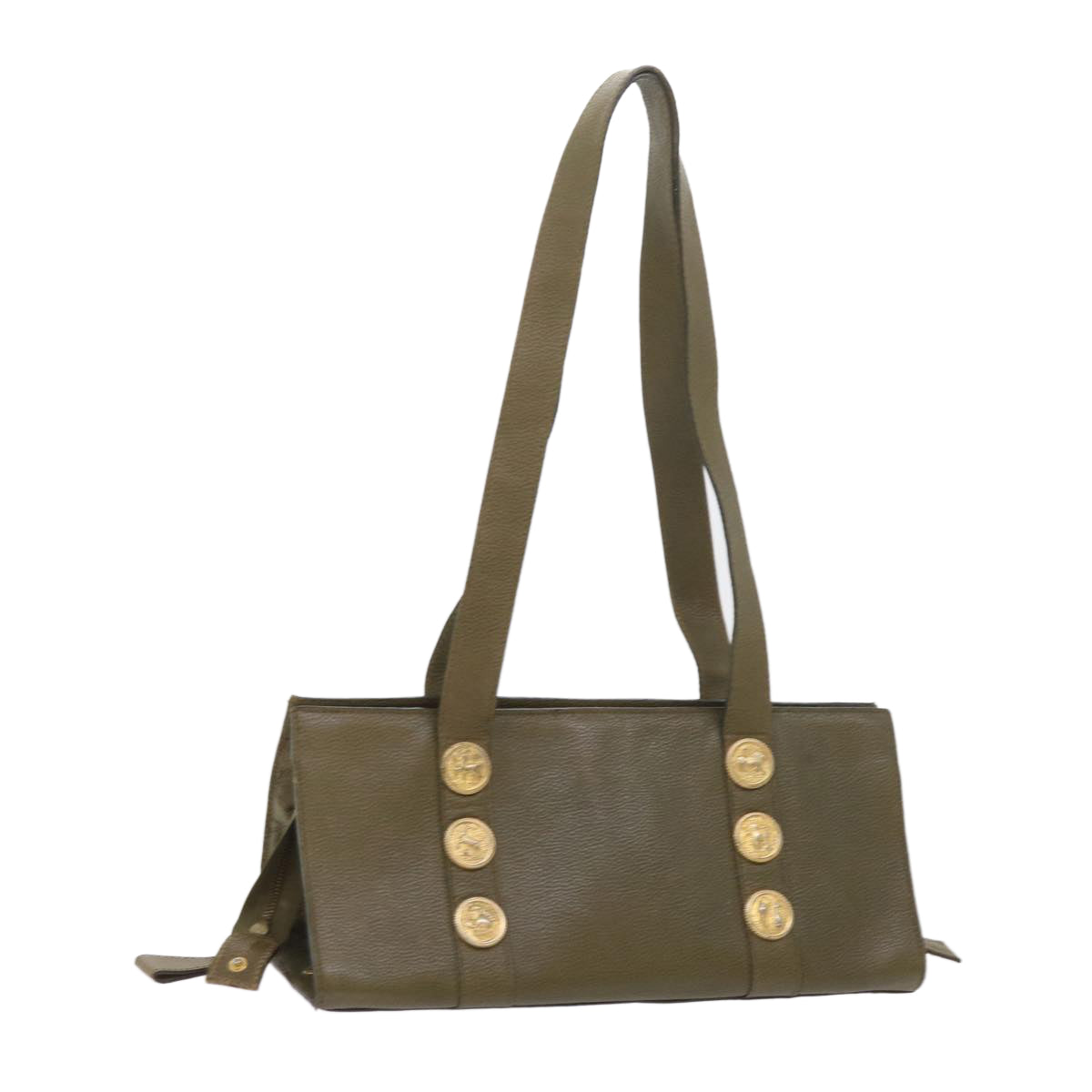 FENDI Shoulder Bag Leather Khaki bs9818
