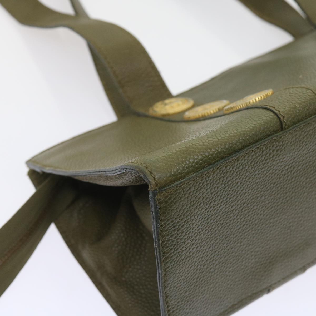 FENDI Shoulder Bag Leather Khaki bs9818