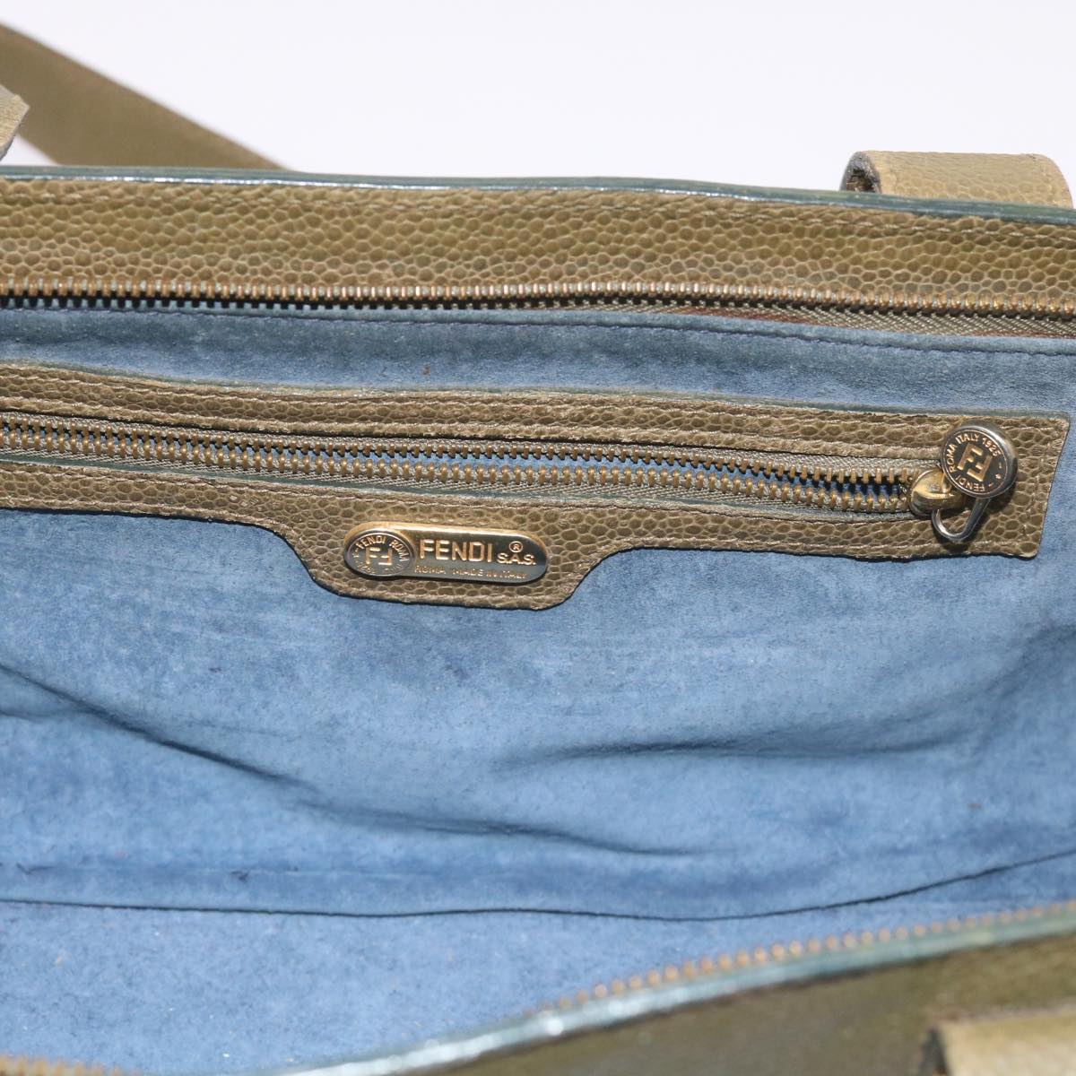 FENDI Shoulder Bag Leather Khaki bs9818