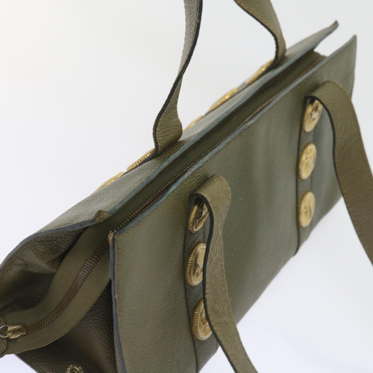 FENDI Shoulder Bag Leather Khaki bs9818