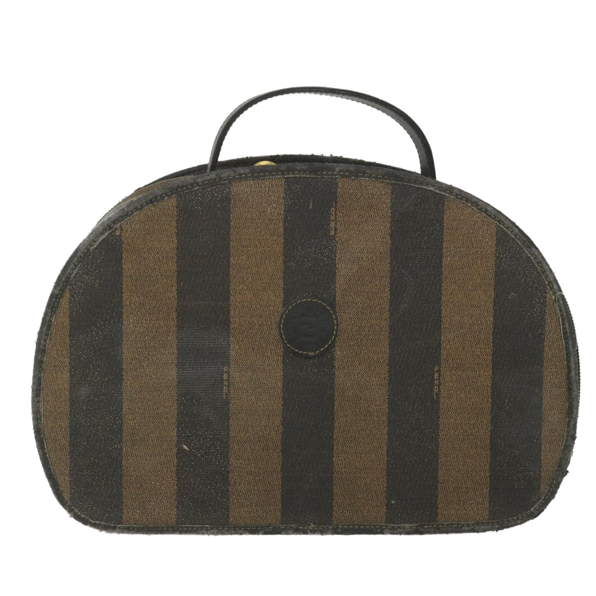 FENDI Pecan Canvas Hand Bag Black Brown 2241 30939 078 bs9842