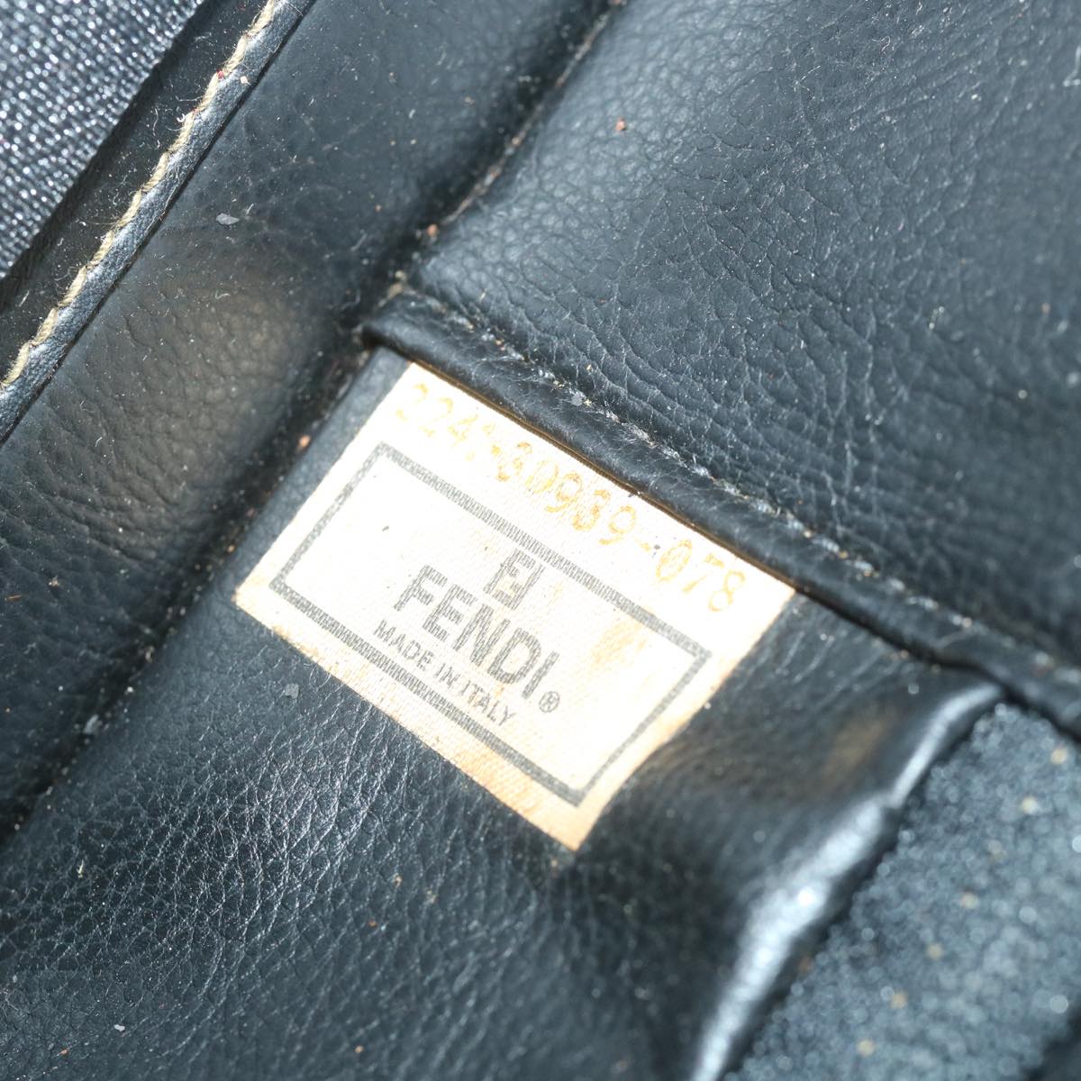 FENDI Pecan Canvas Hand Bag Black Brown 2241 30939 078 bs9842