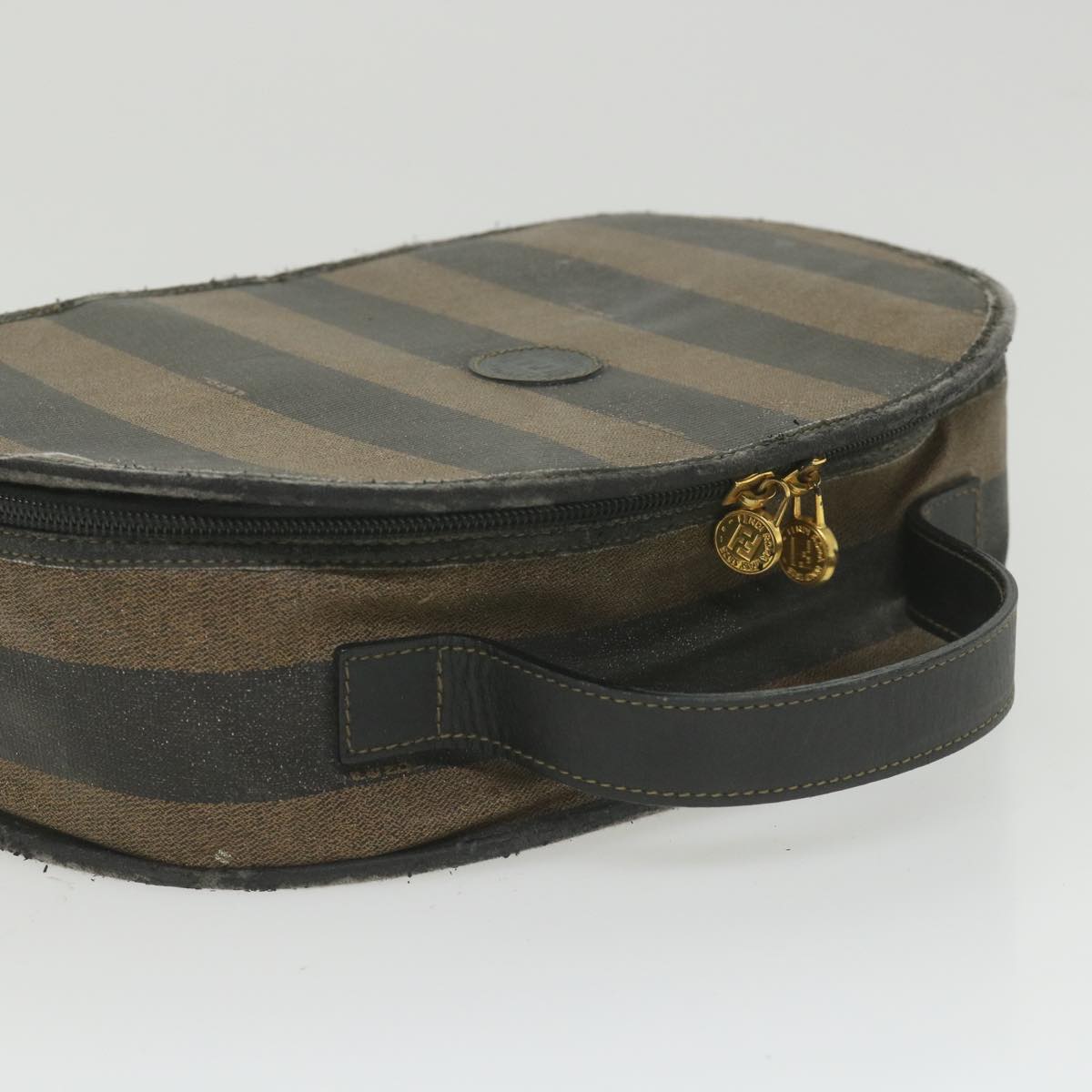 FENDI Pecan Canvas Hand Bag Black Brown 2241 30939 078 bs9842