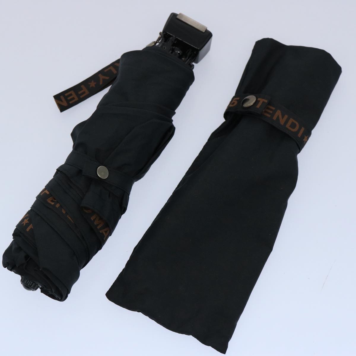 FENDI Folding Umbrella Nylon Black bs9904