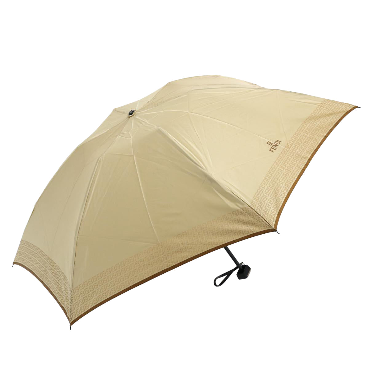 FENDI Zucchino Canvas folding Umbrella Nylon Gold Beige bs9905