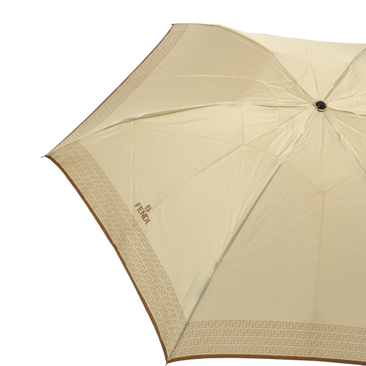 FENDI Zucchino Canvas folding Umbrella Nylon Gold Beige bs9905