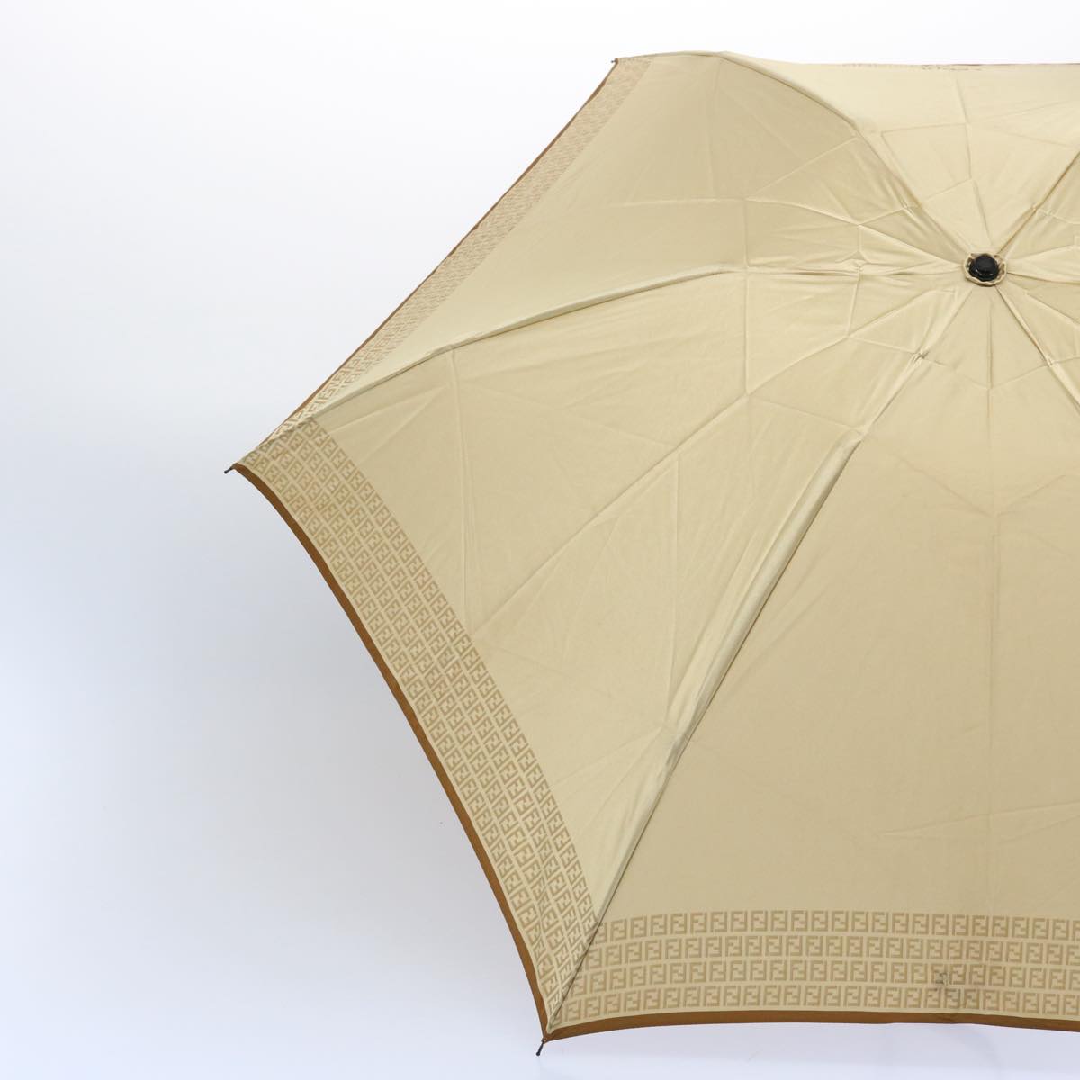 FENDI Zucchino Canvas folding Umbrella Nylon Gold Beige bs9905