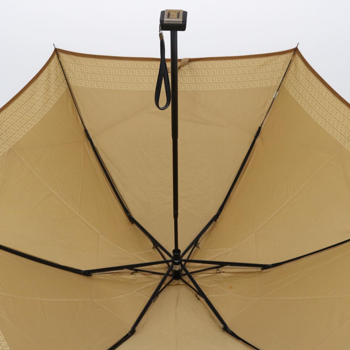 FENDI Zucchino Canvas folding Umbrella Nylon Gold Beige bs9905