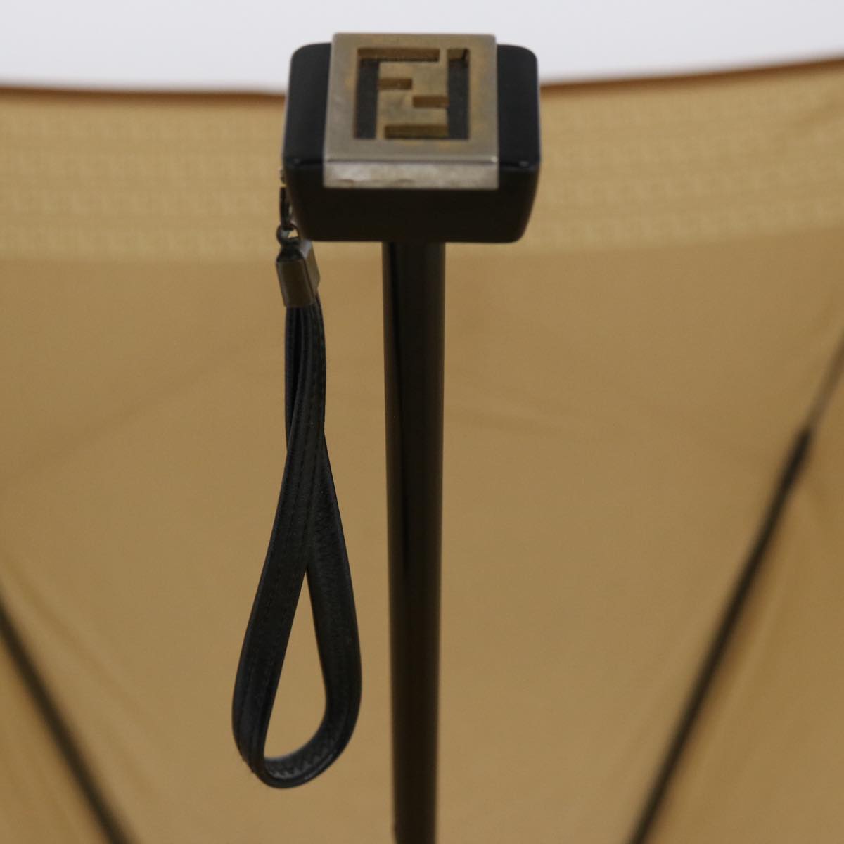 FENDI Zucchino Canvas folding Umbrella Nylon Gold Beige bs9905