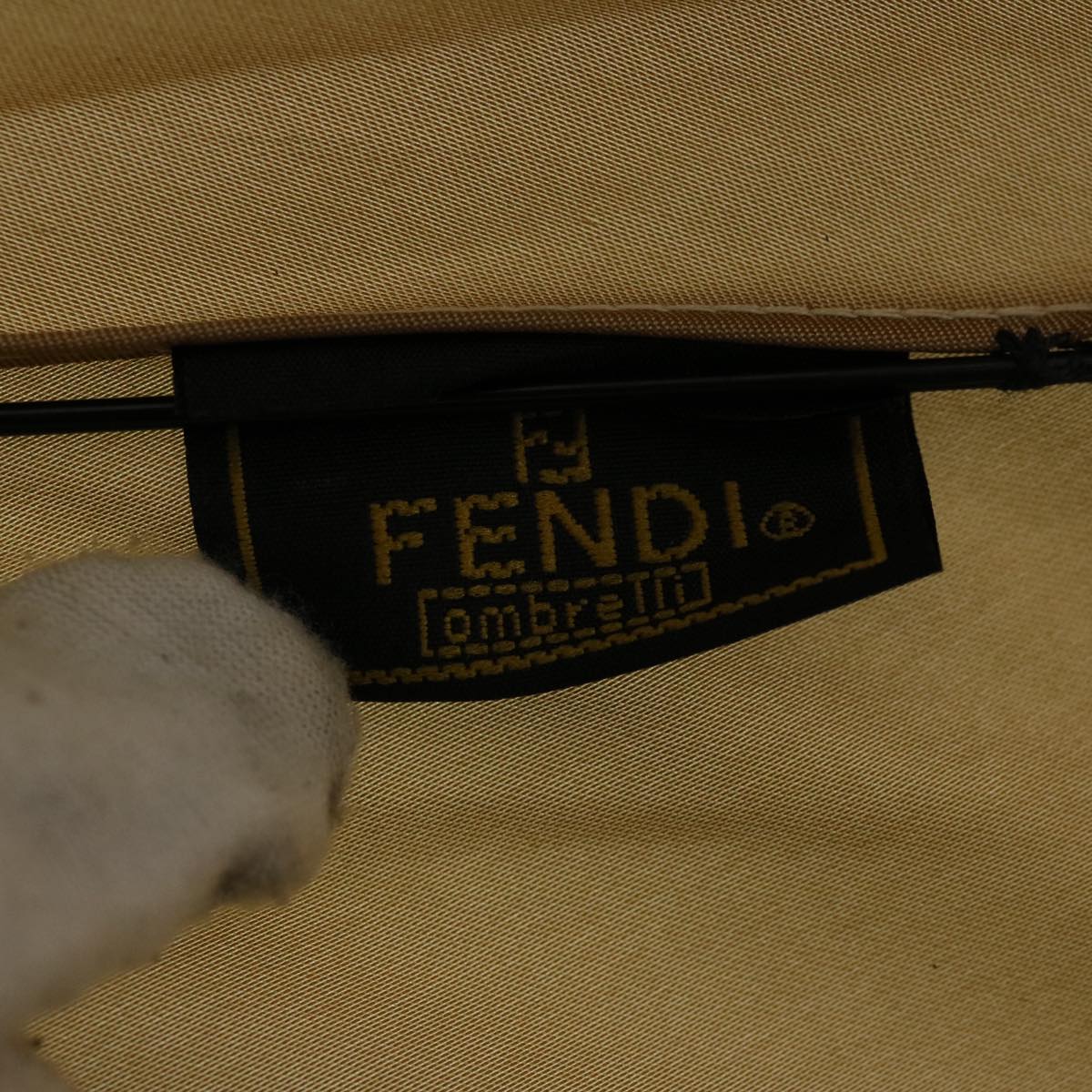 FENDI Zucchino Canvas folding Umbrella Nylon Gold Beige bs9905
