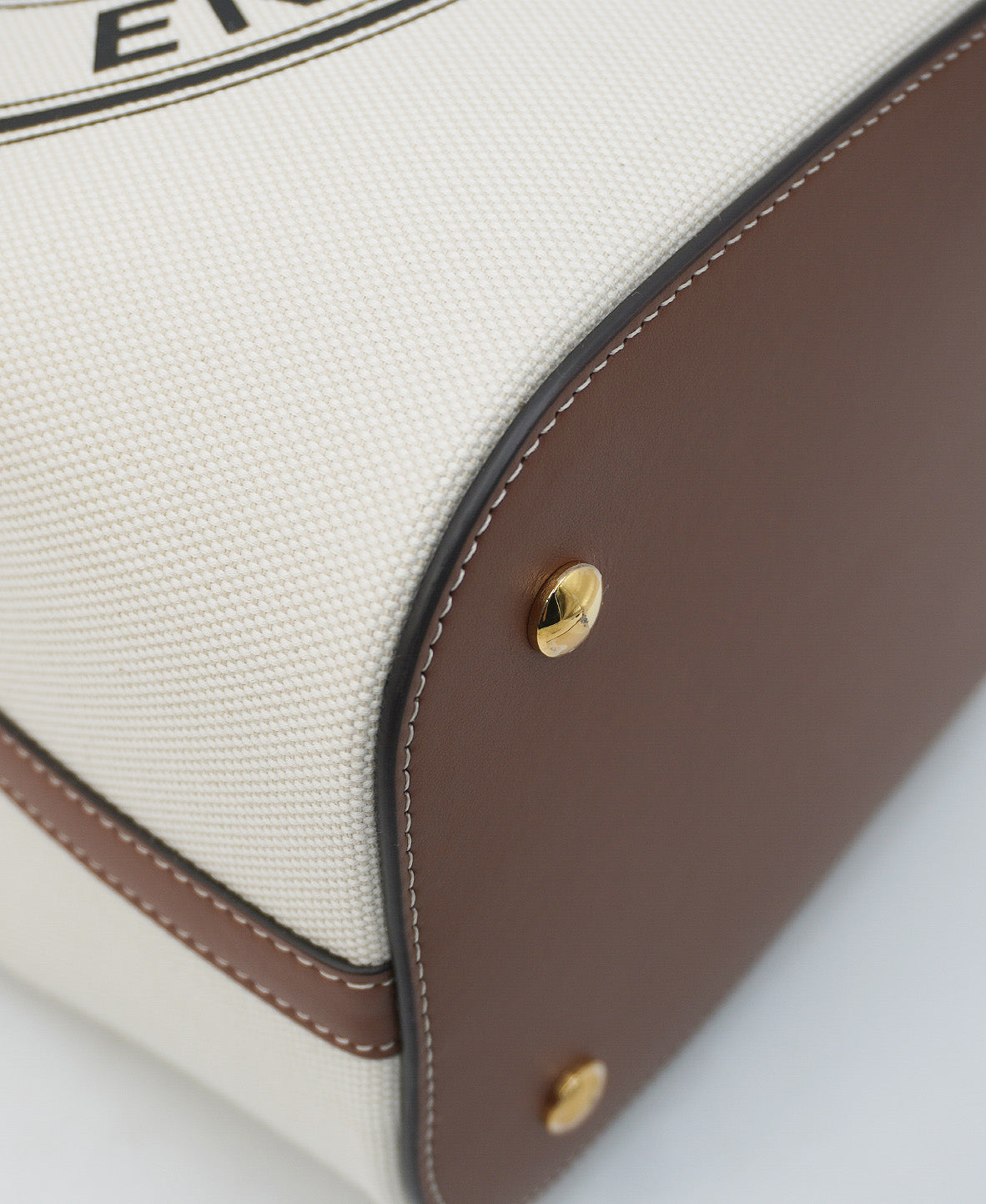 Canvas Logo Bucket Bag White, Multicolor