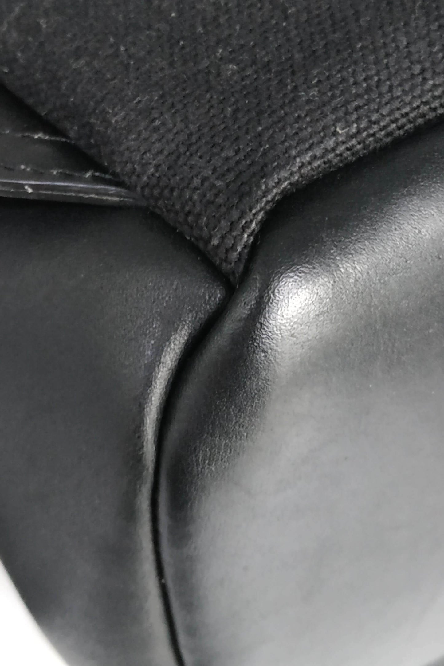 Check Print Canvas Backpack Black Brown