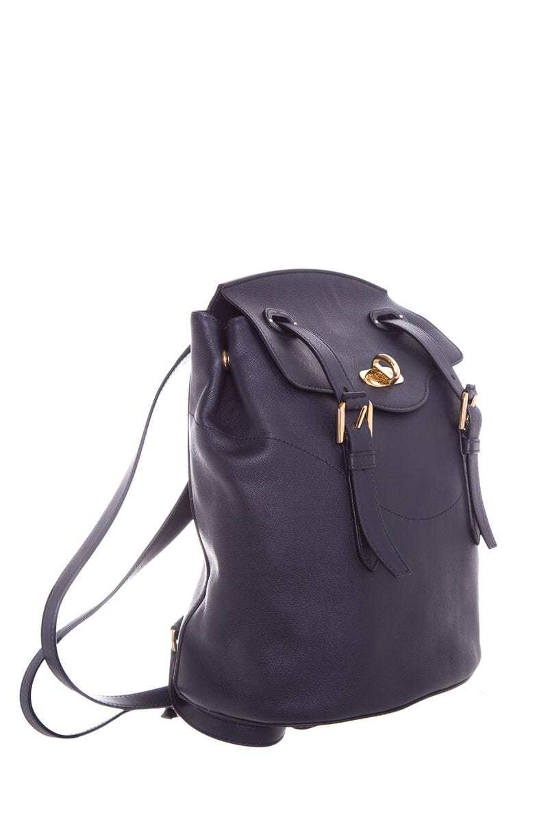 Ralph Lauren Collection Navy Leather Backpack