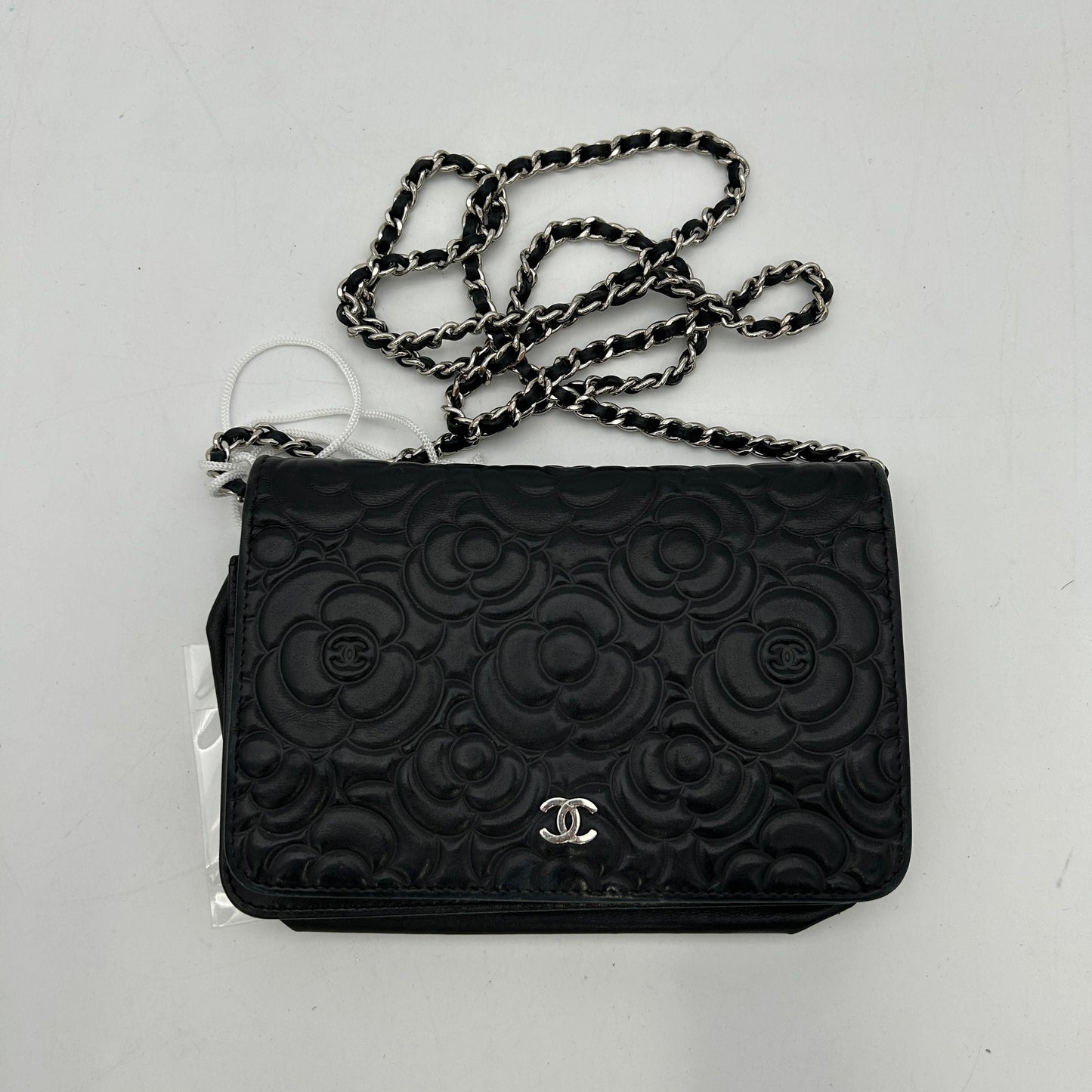 Chanel Camellia Wallet On Chain - Black Clutches, Handbags LA32119