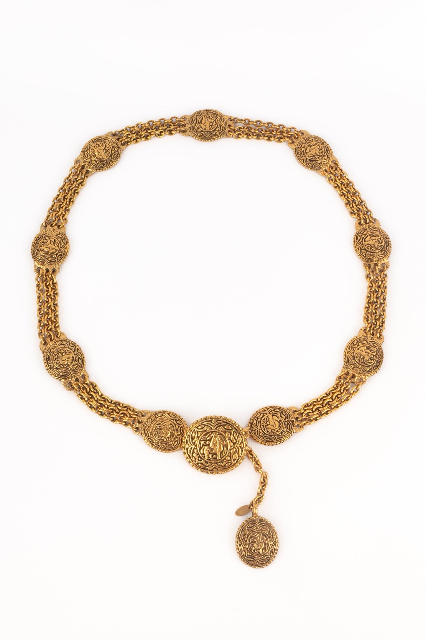 Ceinture dorÃ©e Chanel 1980's