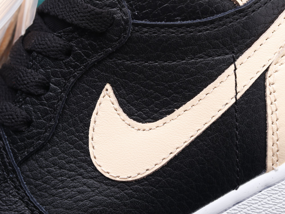 GLM - AJ1 black pink toe women's shoes