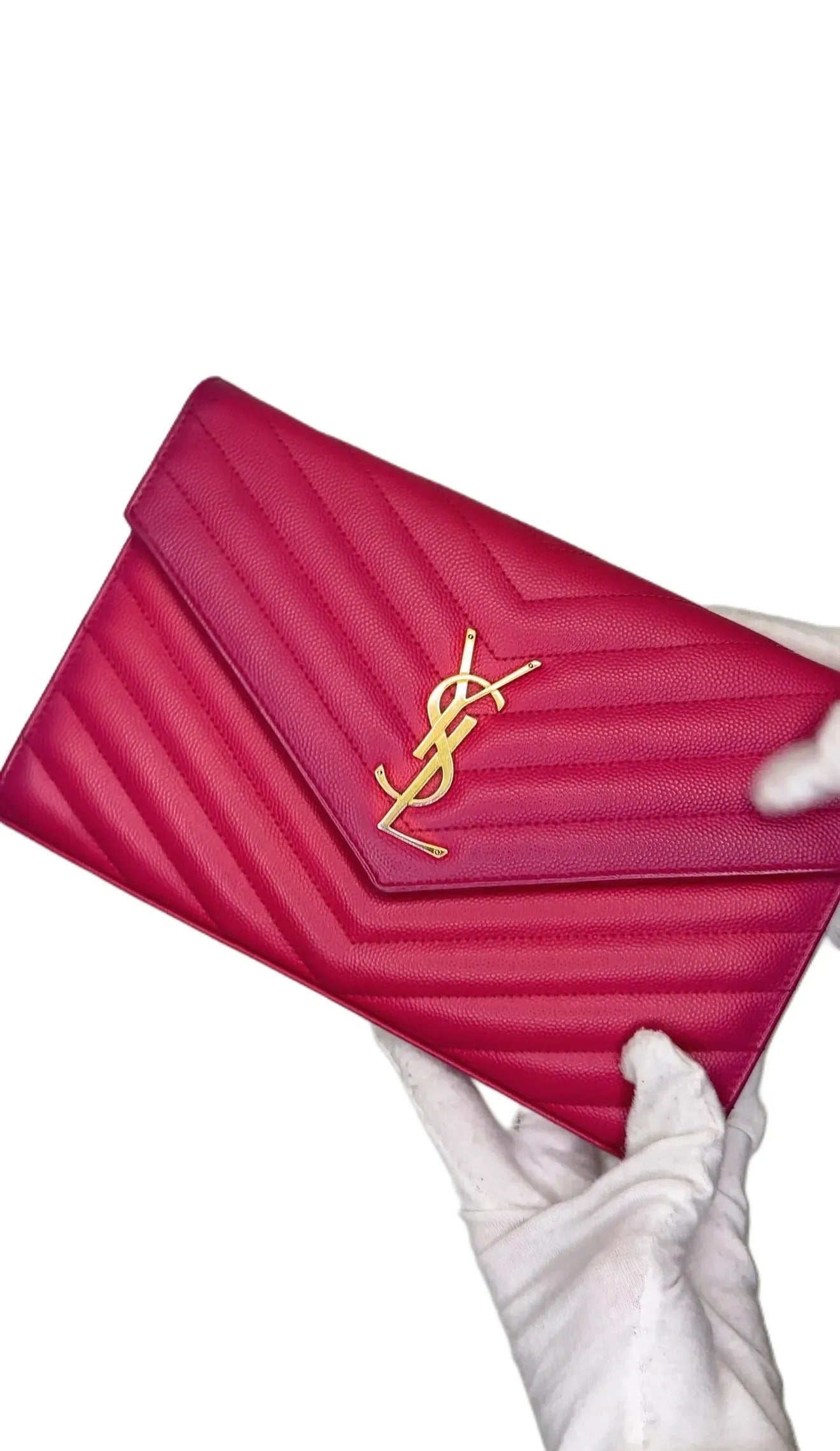 Saint Laurent Monogram MatelassÃƒÆ’Ã‚Â© Cassandre Wallet on Chain B4-36
