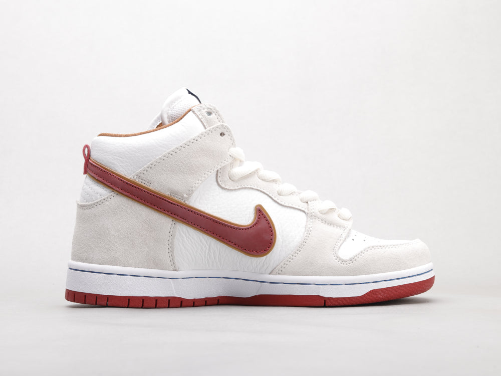 GLM - Beige and red hook high top knight color matching