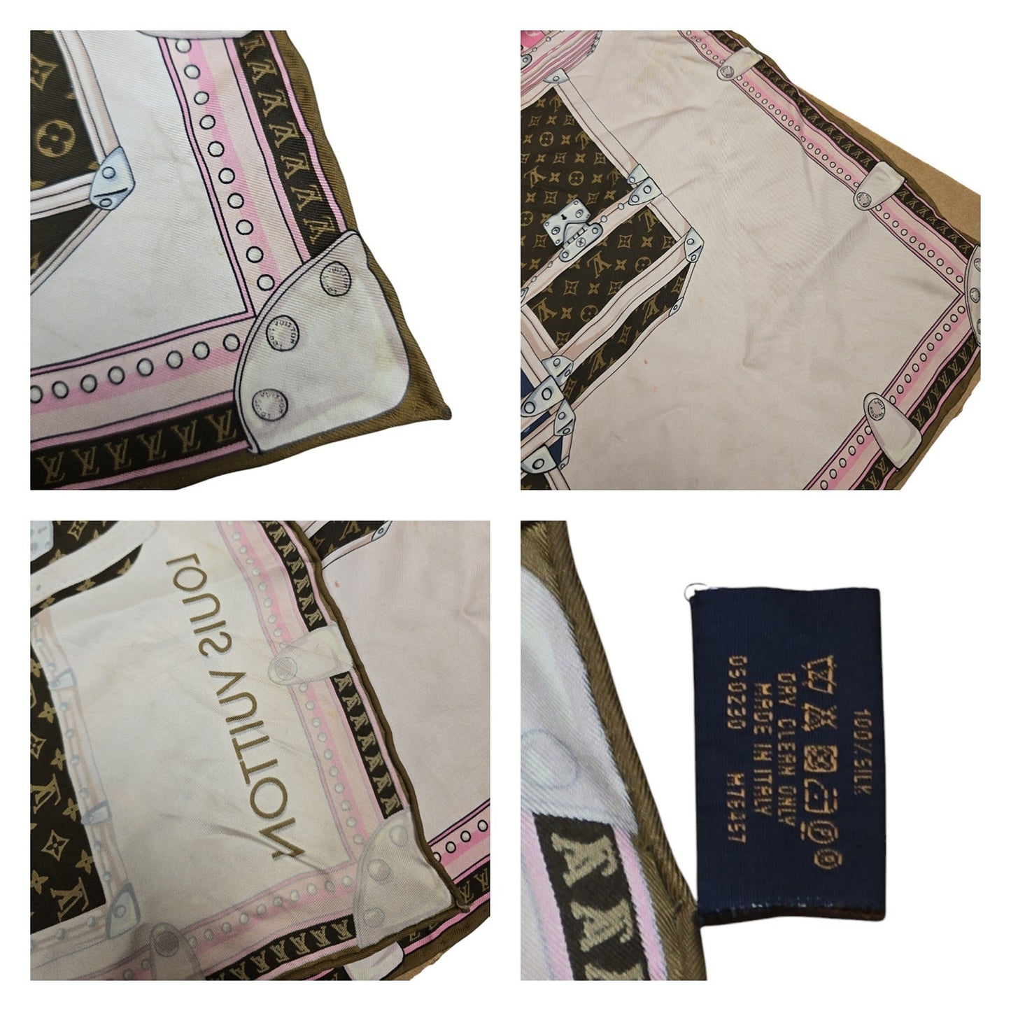 Louis Vuitton Silk Monogram Letâ€™s Go Silk Square Scarf