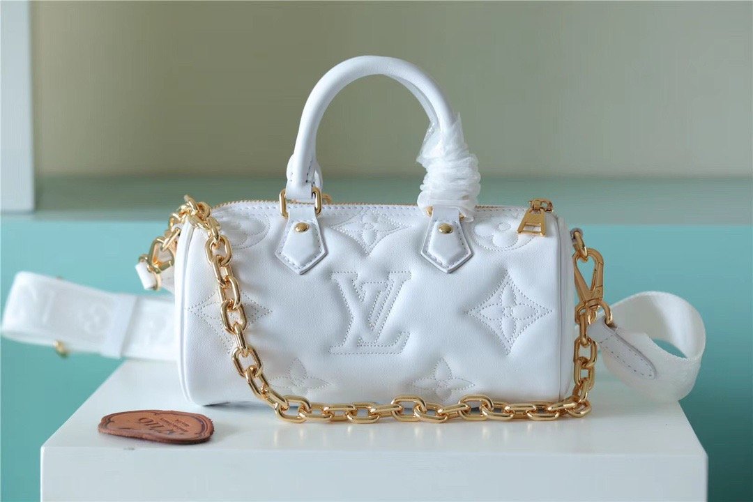 LV Papillon GLAMI Bag Classic Monogram For Women 20cm White LV M59827