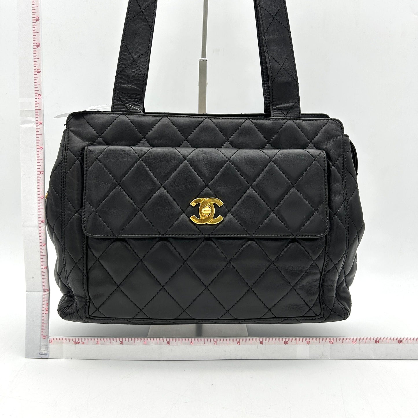 Chanel Vintage Quilted CC Pocket Tote - Black Totes, Handbags ch9993vf