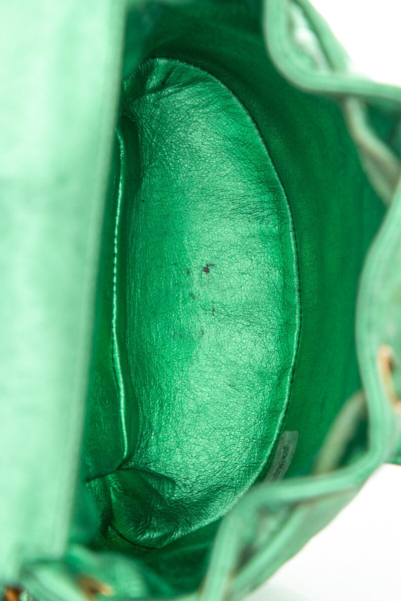 Chanel Vintage Metallic Green Mini Duma Backpack