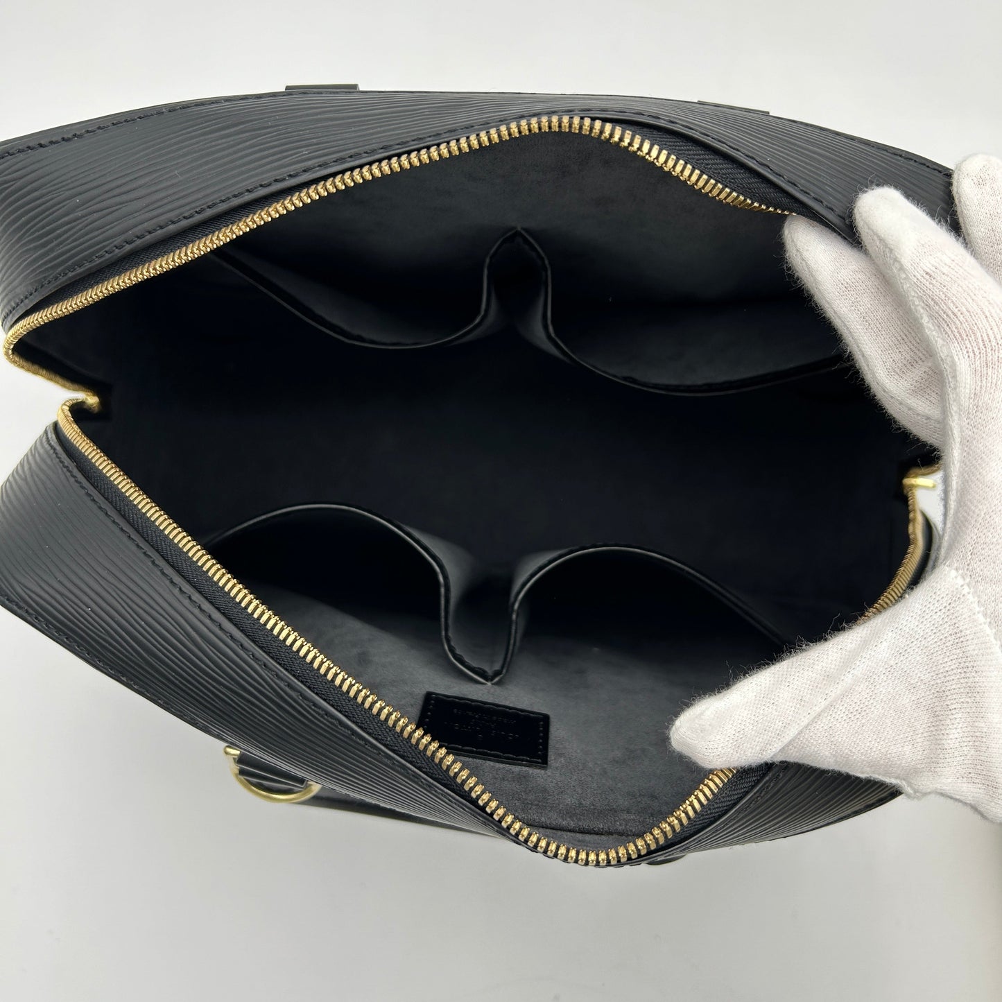 Louis Vuitton Black Epi Deauville Bowling Vanity Handbag