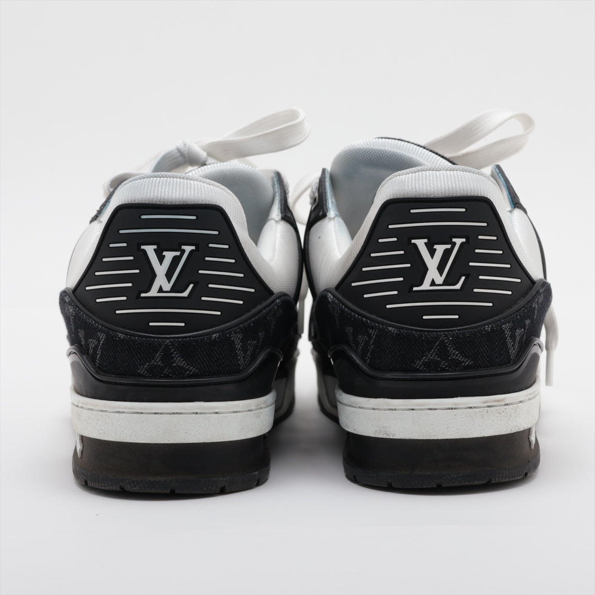 Louis Vuitton LV Trainer Line 23 Years Denim  Leather Trainers 7 Men Black Ã— White MS0283 Monogram