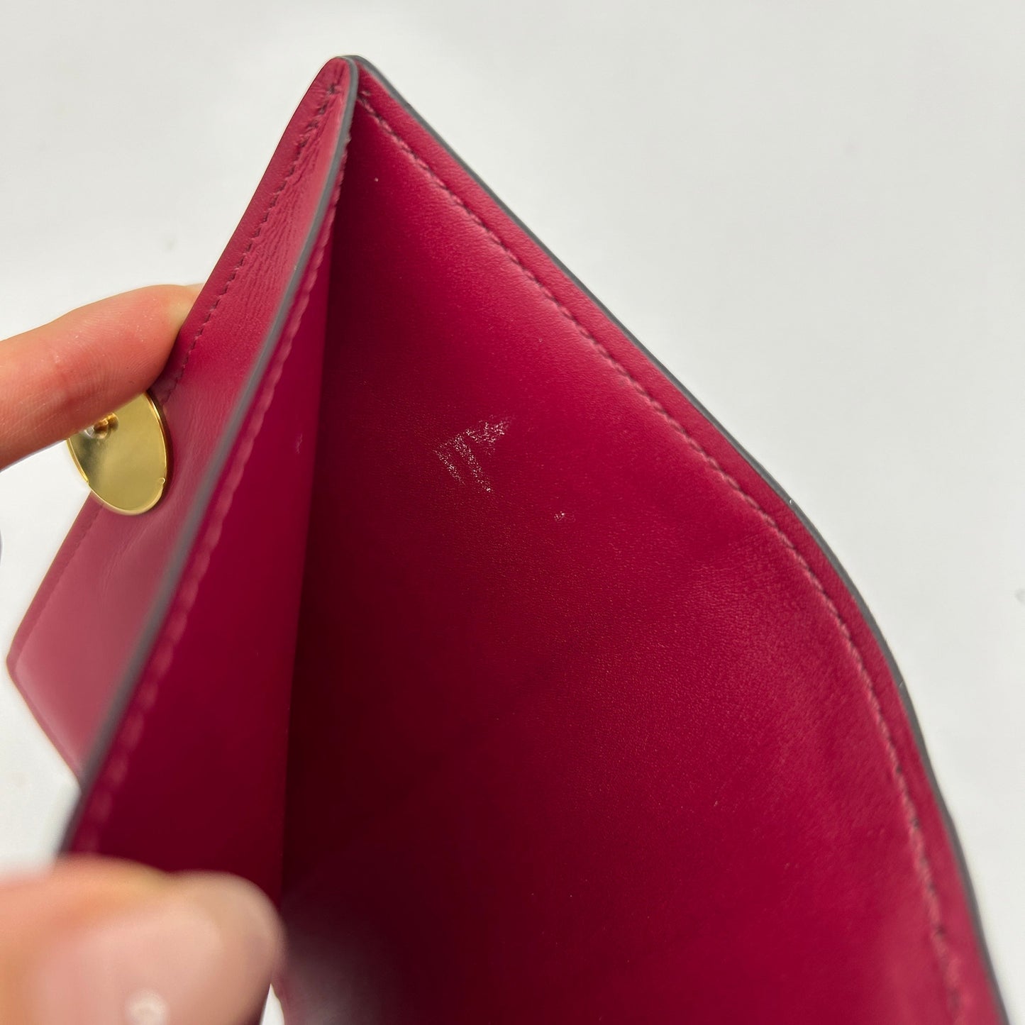 Louis Vuitton Flore Monogram Compact Wallet Brown Red
