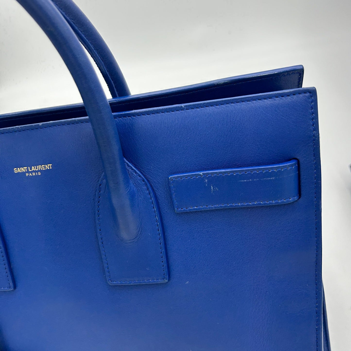 SAINT LAURENT Calfskin Small Sac De Jour Royal Blue LA12500
