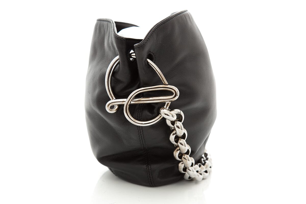 Loewe Black Logo Chain Handle Lambskin Handbag