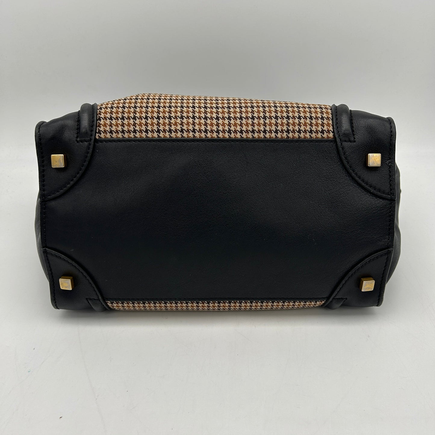 Celine Luggage Black Tweed Handbag Medium